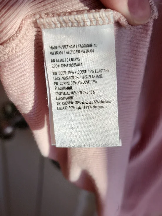 American Eagle Outfitters Blush Pink Lace Trim Tank Top XL - Picture 5 of 5